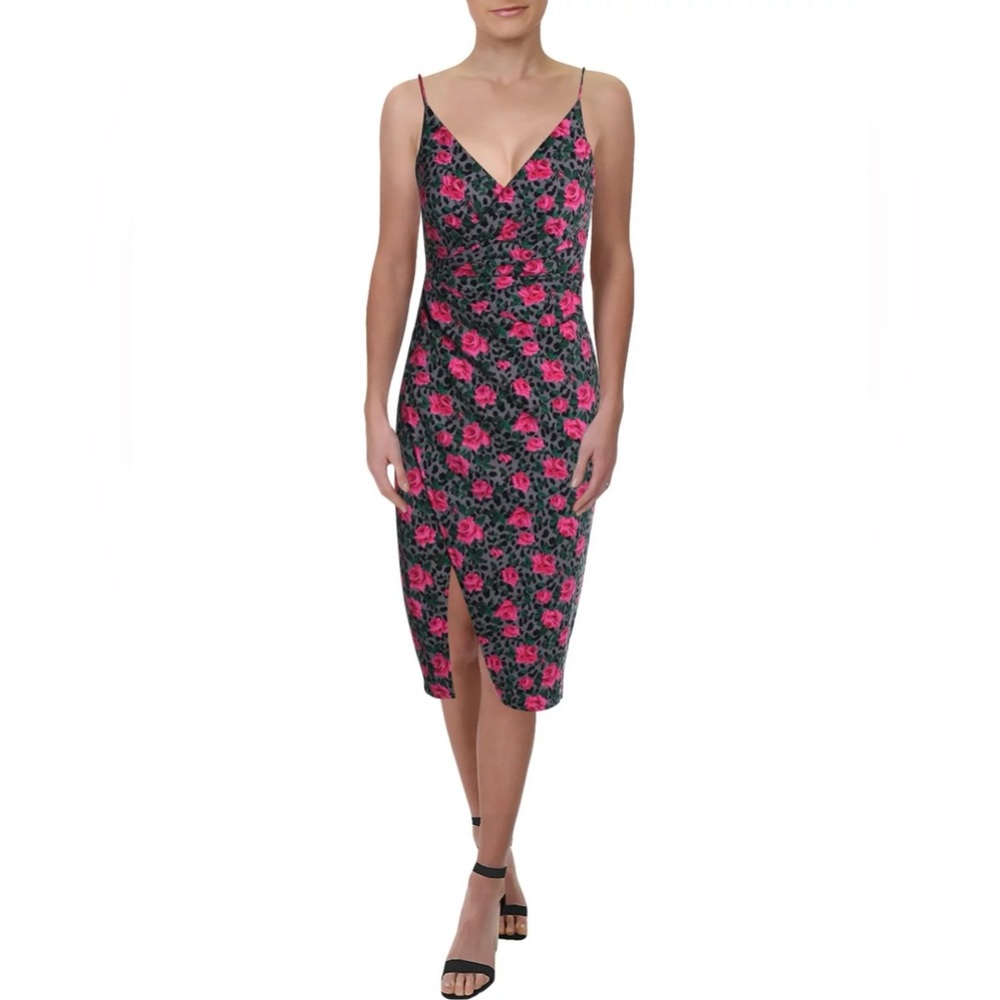 Betsey Johnson Floral Print Slit Dress